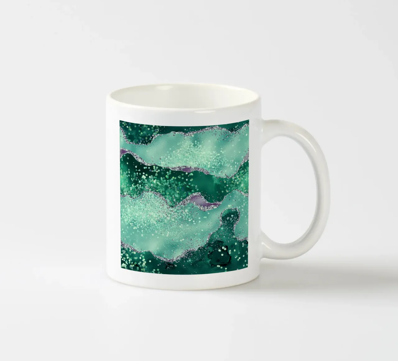 Smaragdgroen Agaat Textuur 02 keramische mok van Gemstone Textures