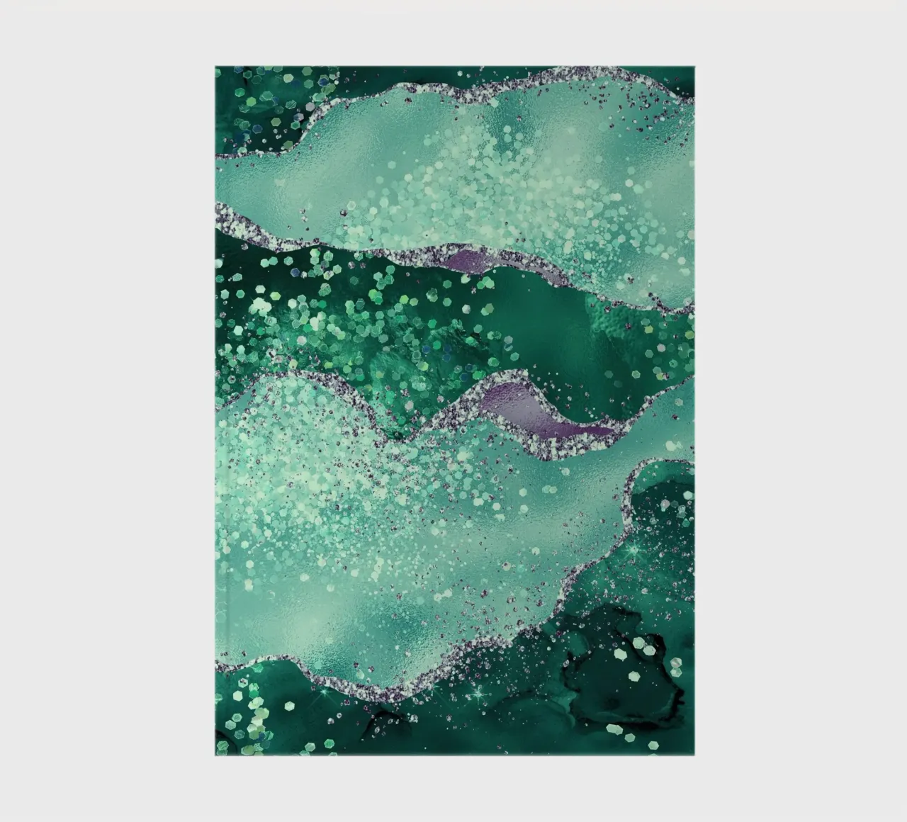 Emerald Glitter Agate Texture 02 notebook by Gemstone Textures