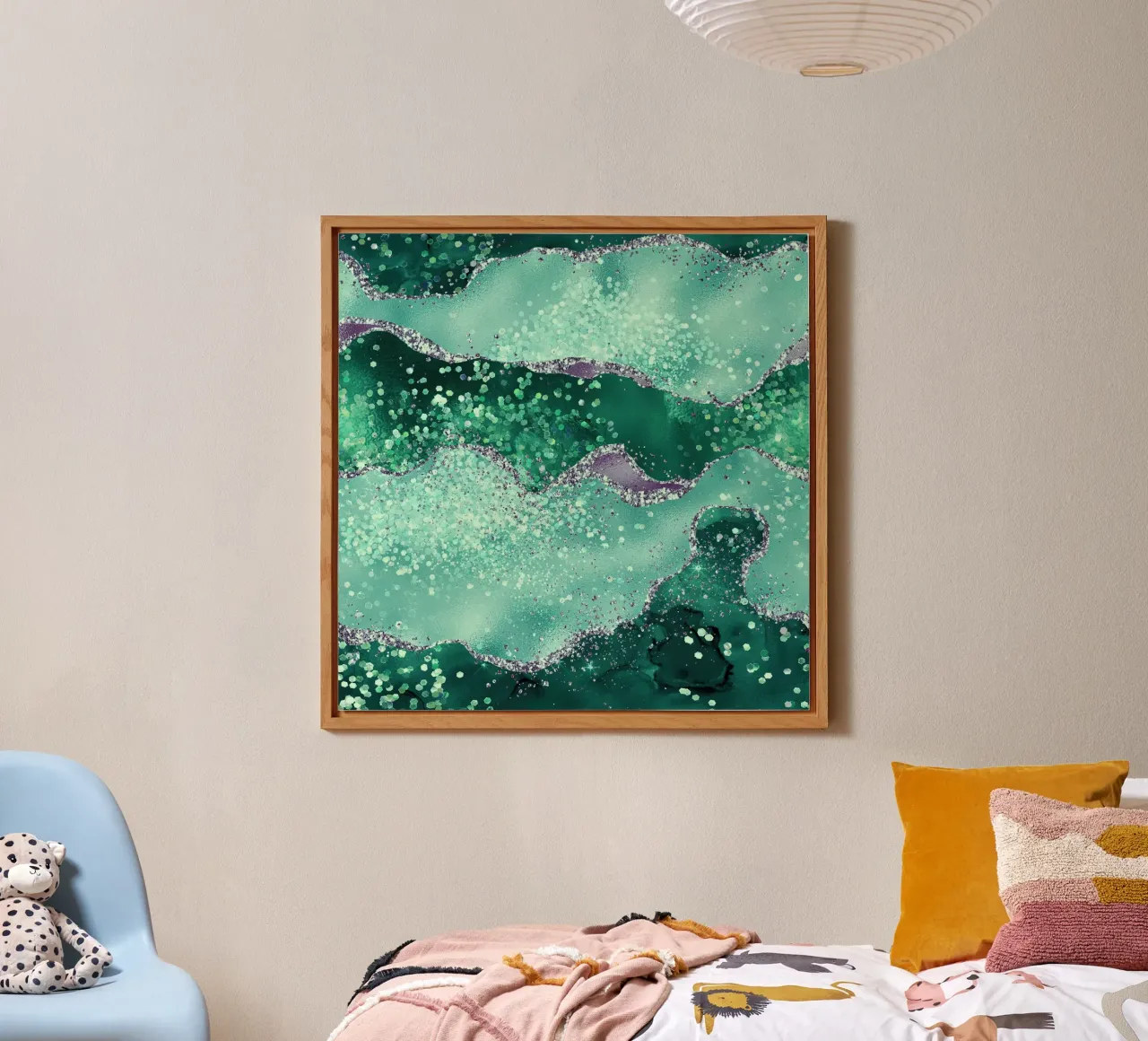 Emerald Glitter Agate Texture 02 alu-dibond by Gemstone Textures