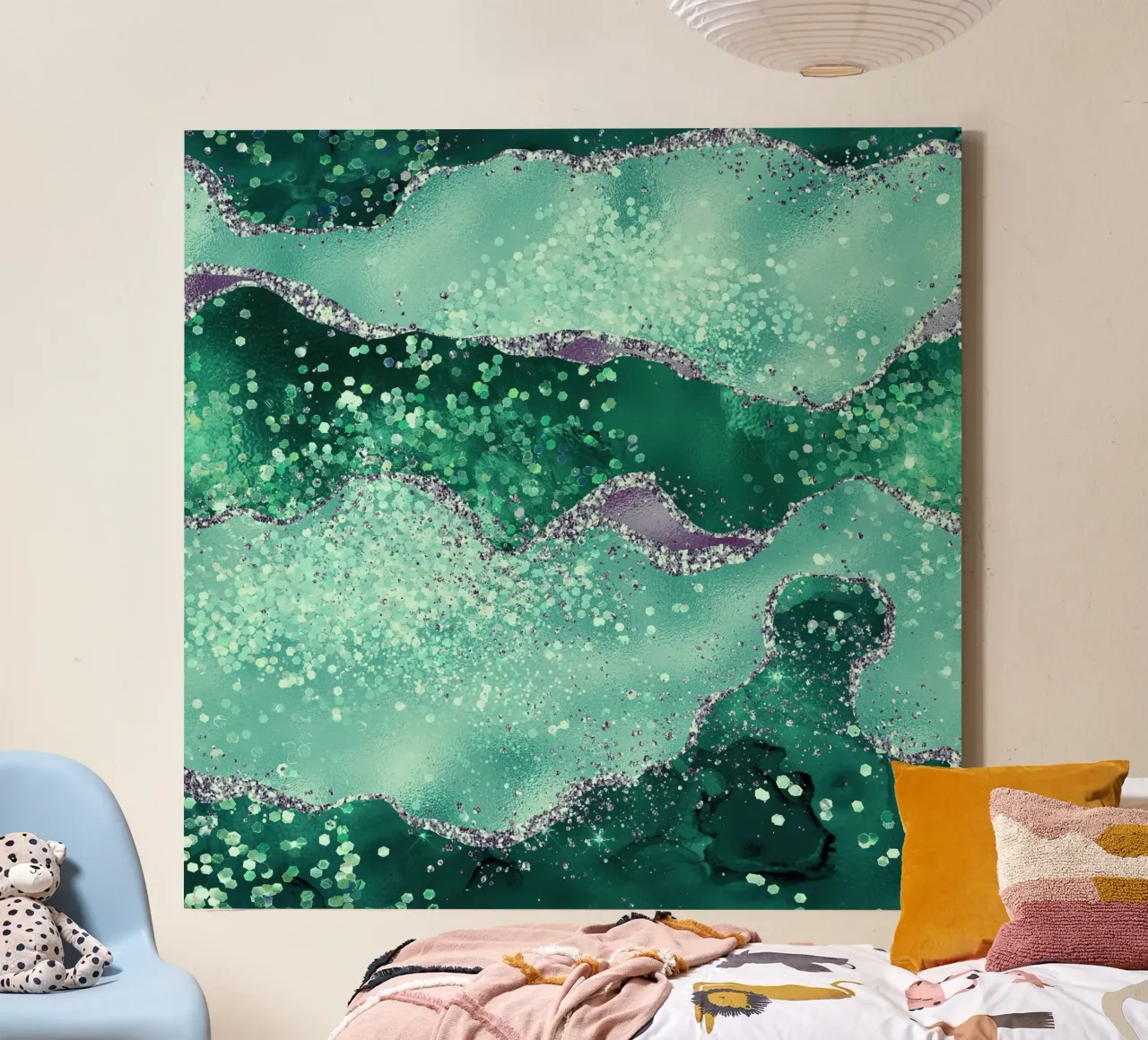 Smaragdgroen Agaat Textuur 02 canvas van Gemstone Textures