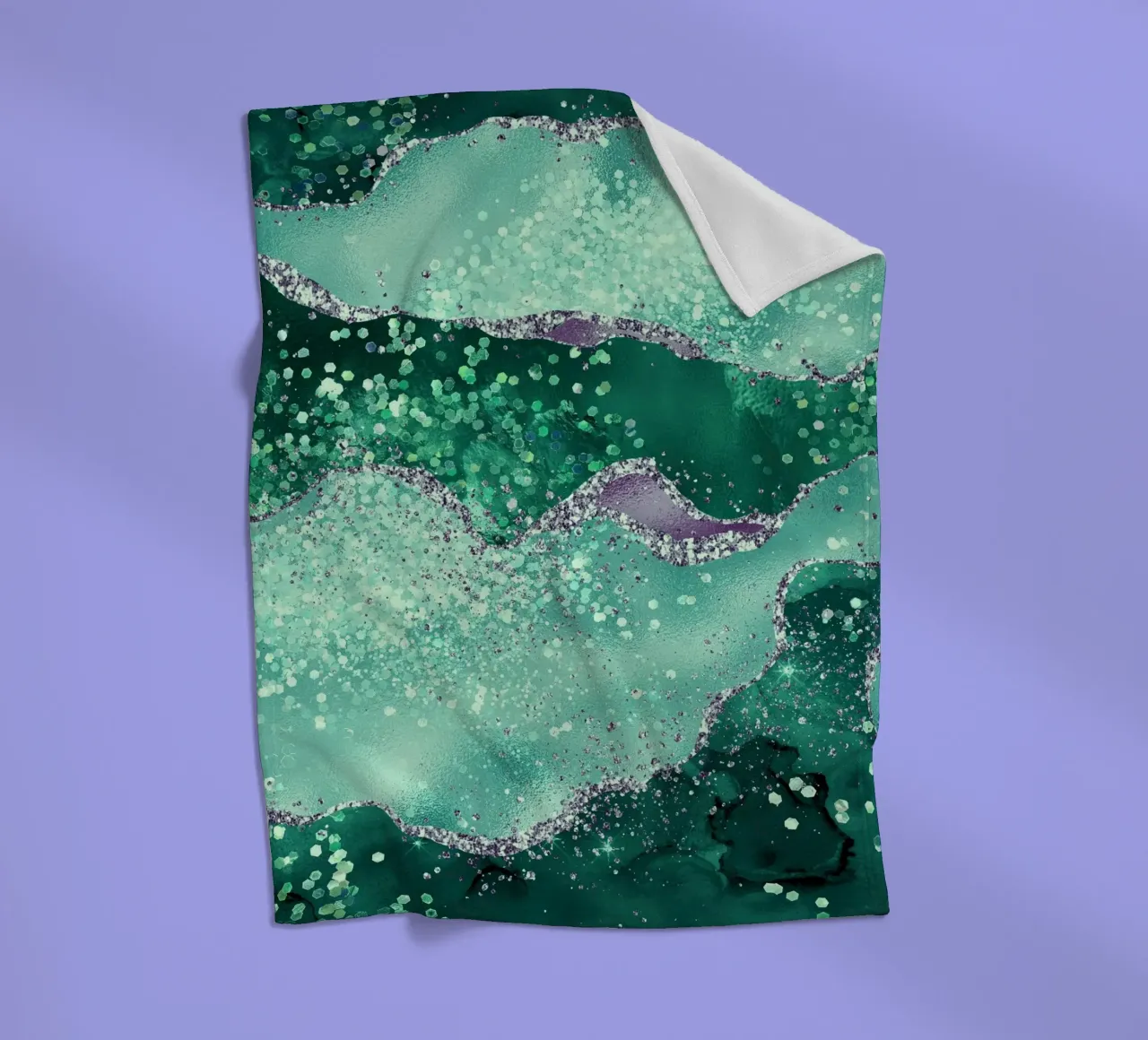 Smaragd-Glitzer-Achat Textur 02 Fleecedecke von Gemstone Textures