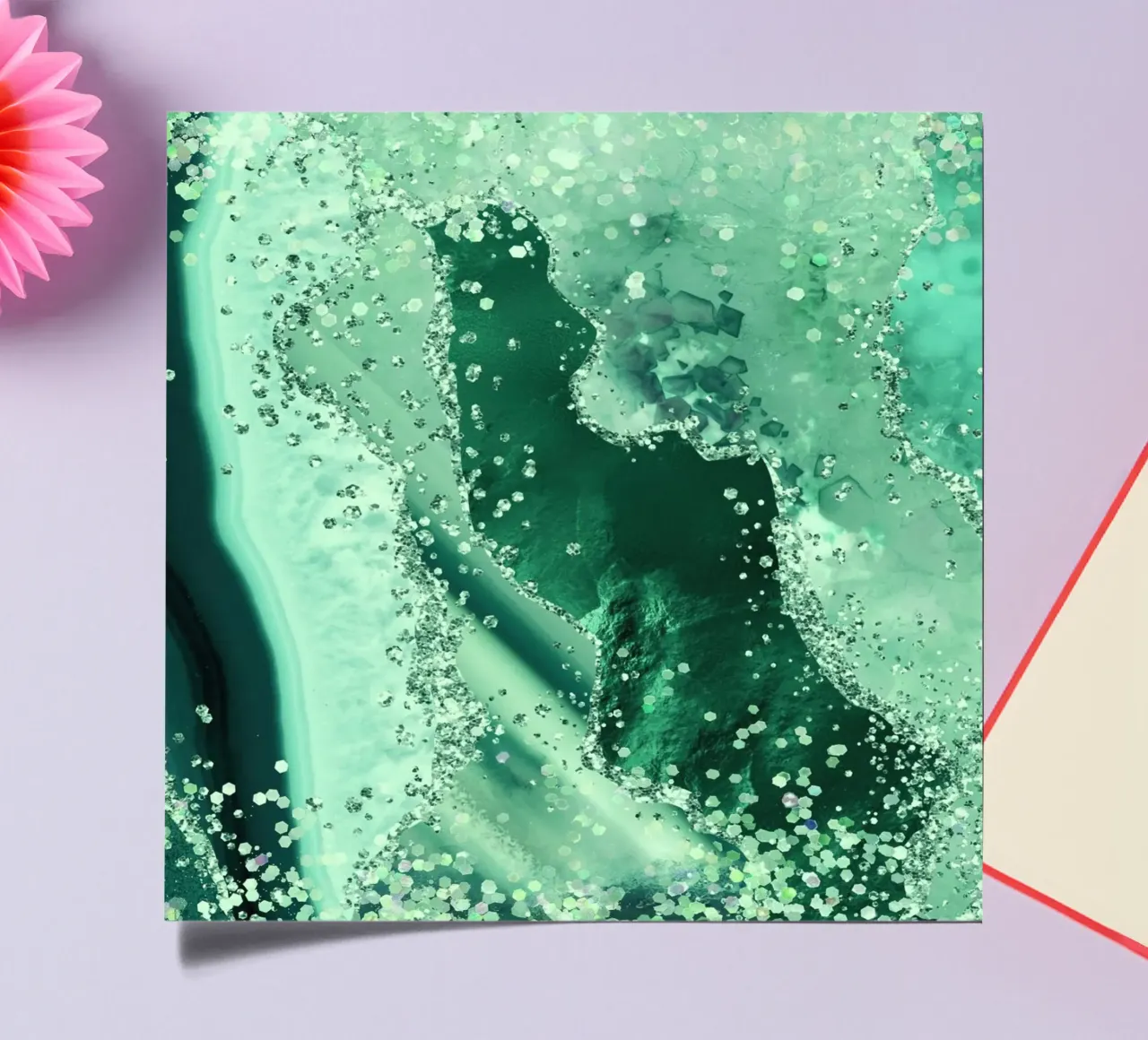 Smaragd-Glitzer-Achat Textur 03 Stickerbogen von Gemstone Textures