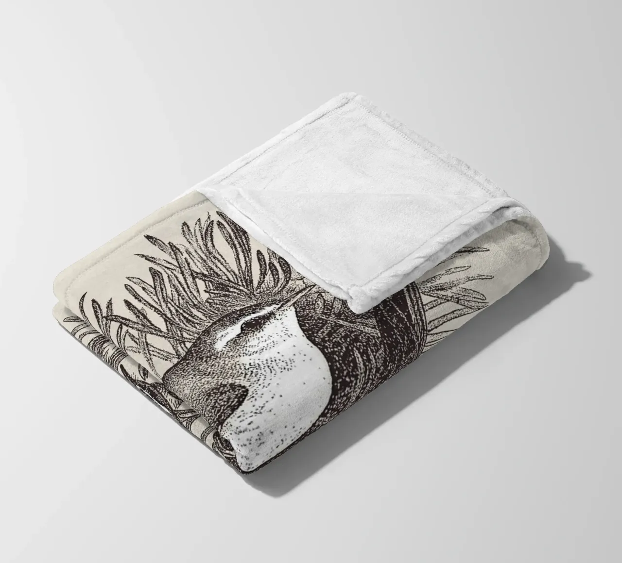 Pine Branch with Birds coperta in pile da apoloprints