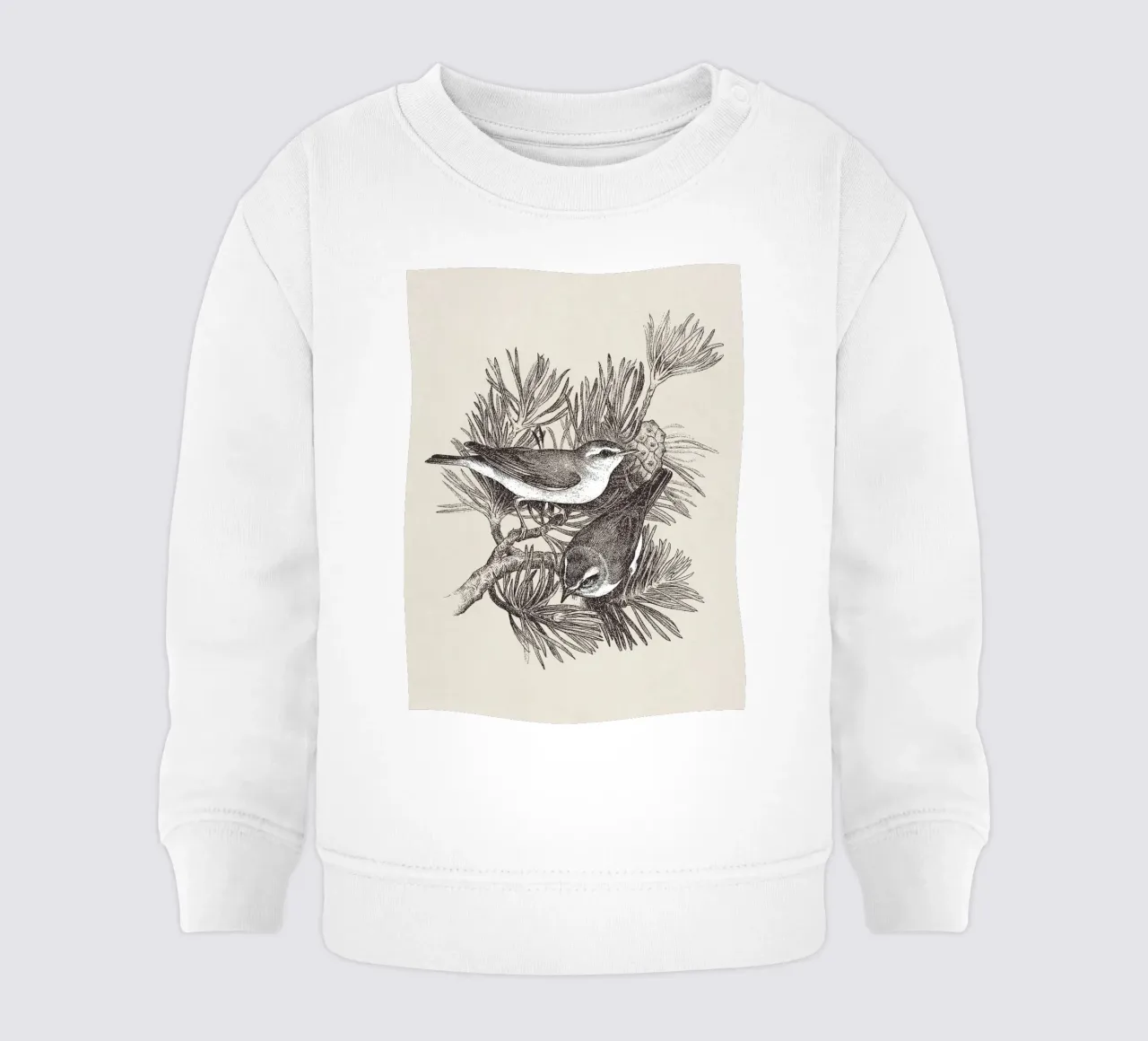 Pine Branch with Birds felpa neonato da apoloprints