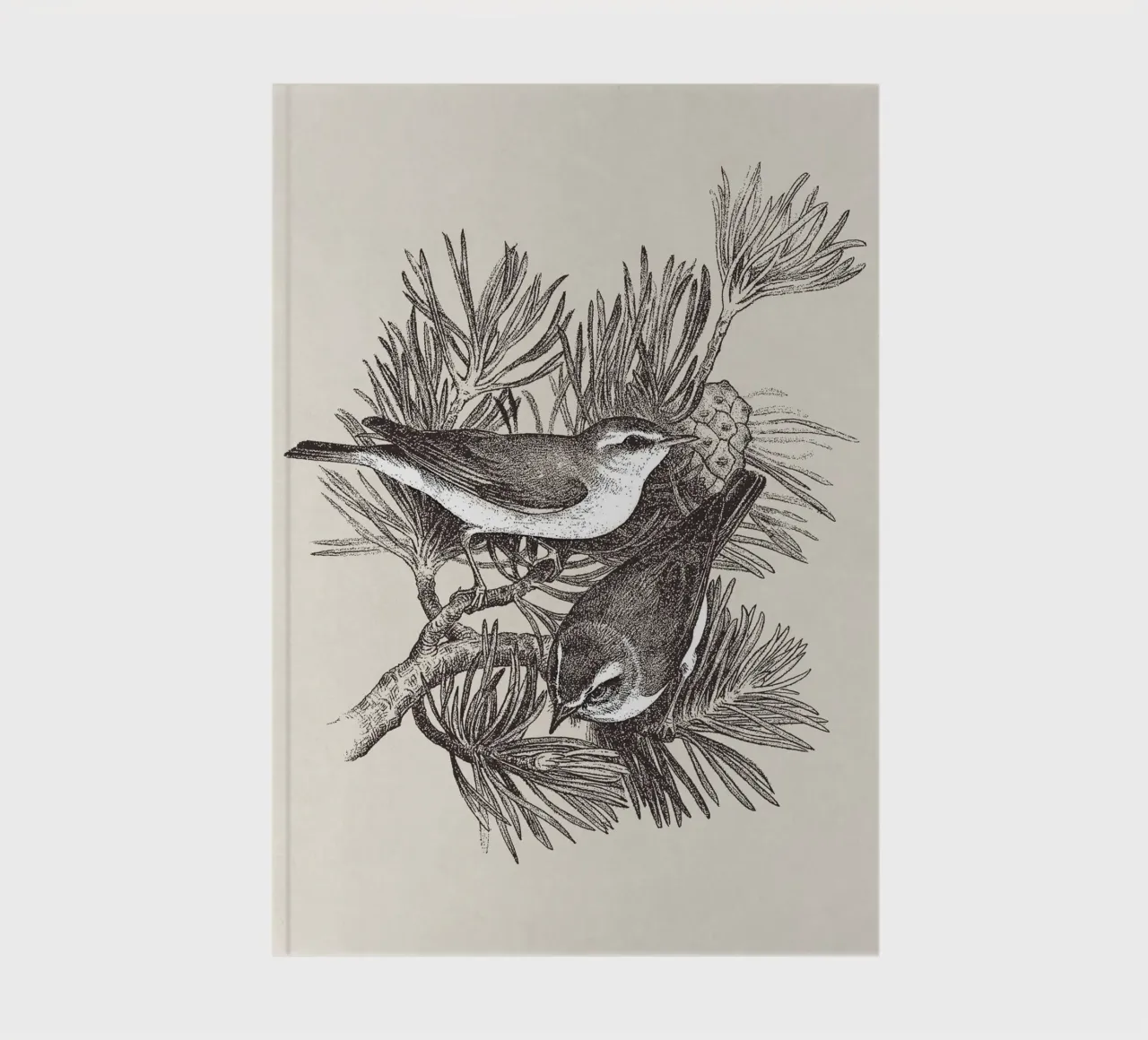 Pine Branch with Birds notebook by apoloprints