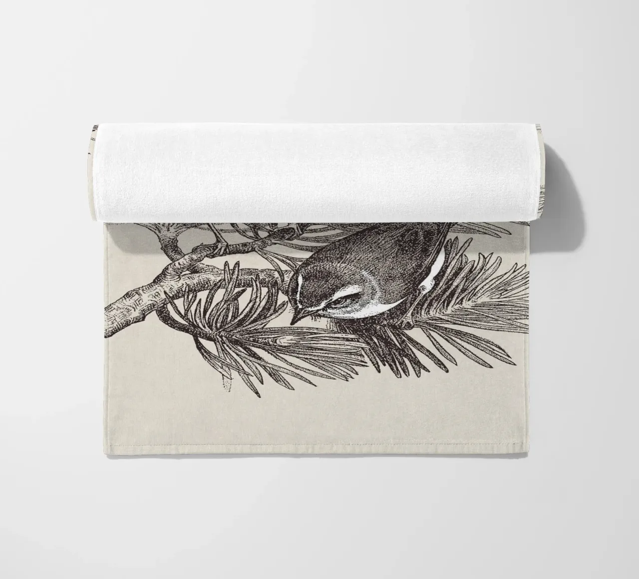 Pine Branch with Birds telo mare da apoloprints