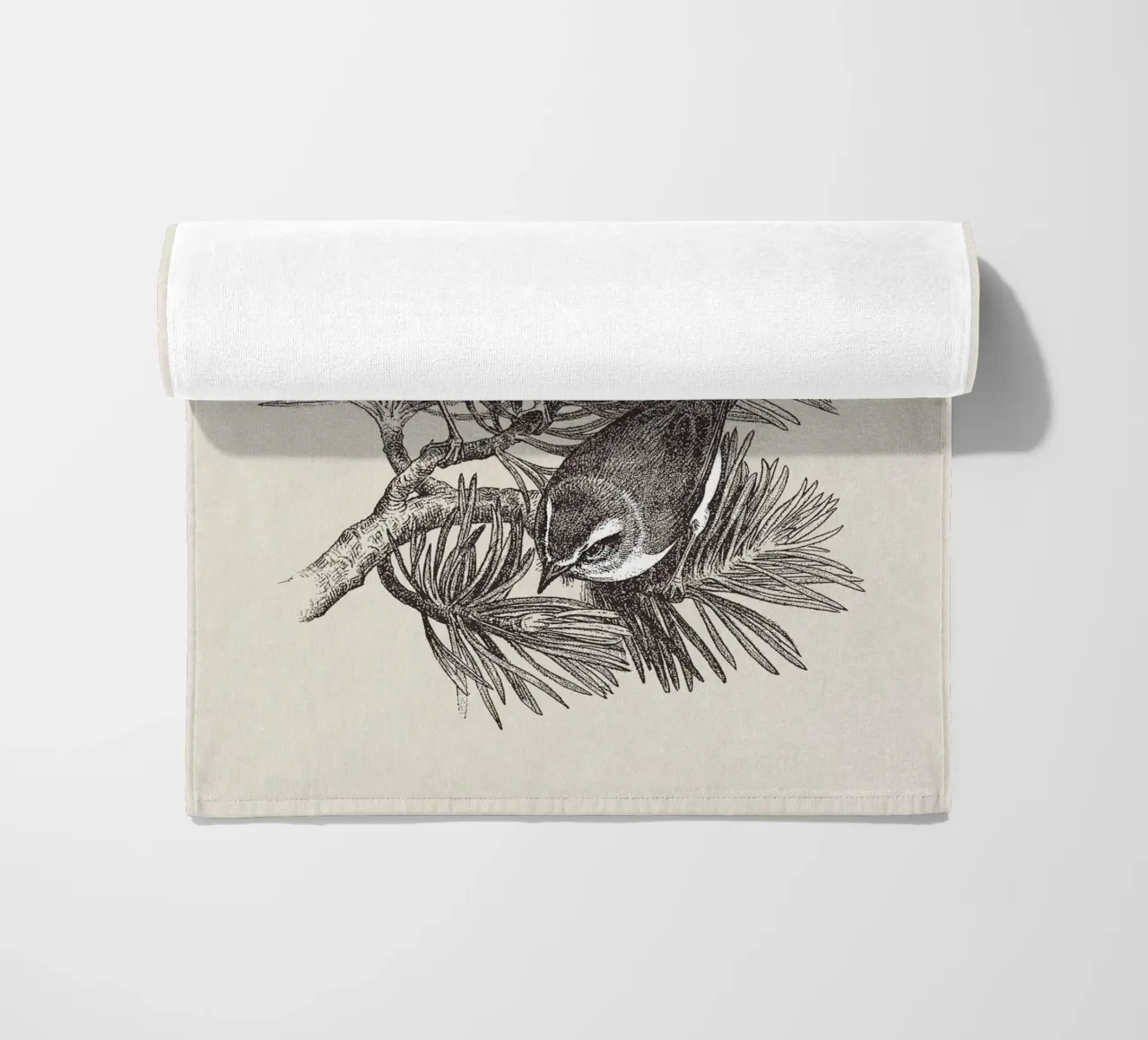 Pine Branch with Birds telo mare da apoloprints