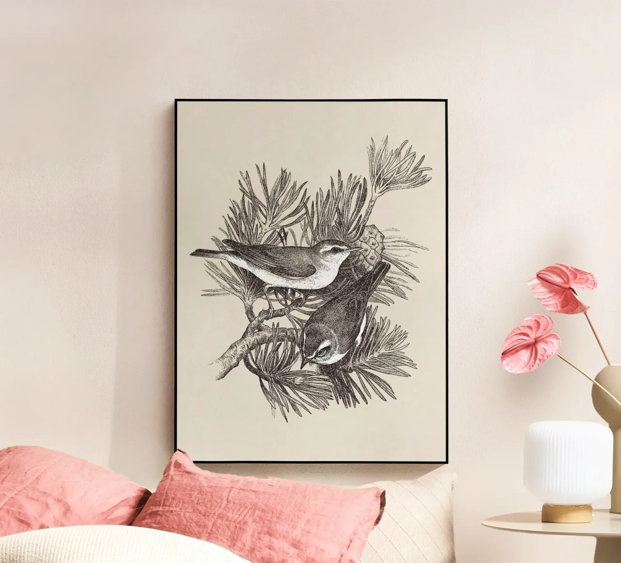 Pine Branch with Birds plexiglass da apoloprints