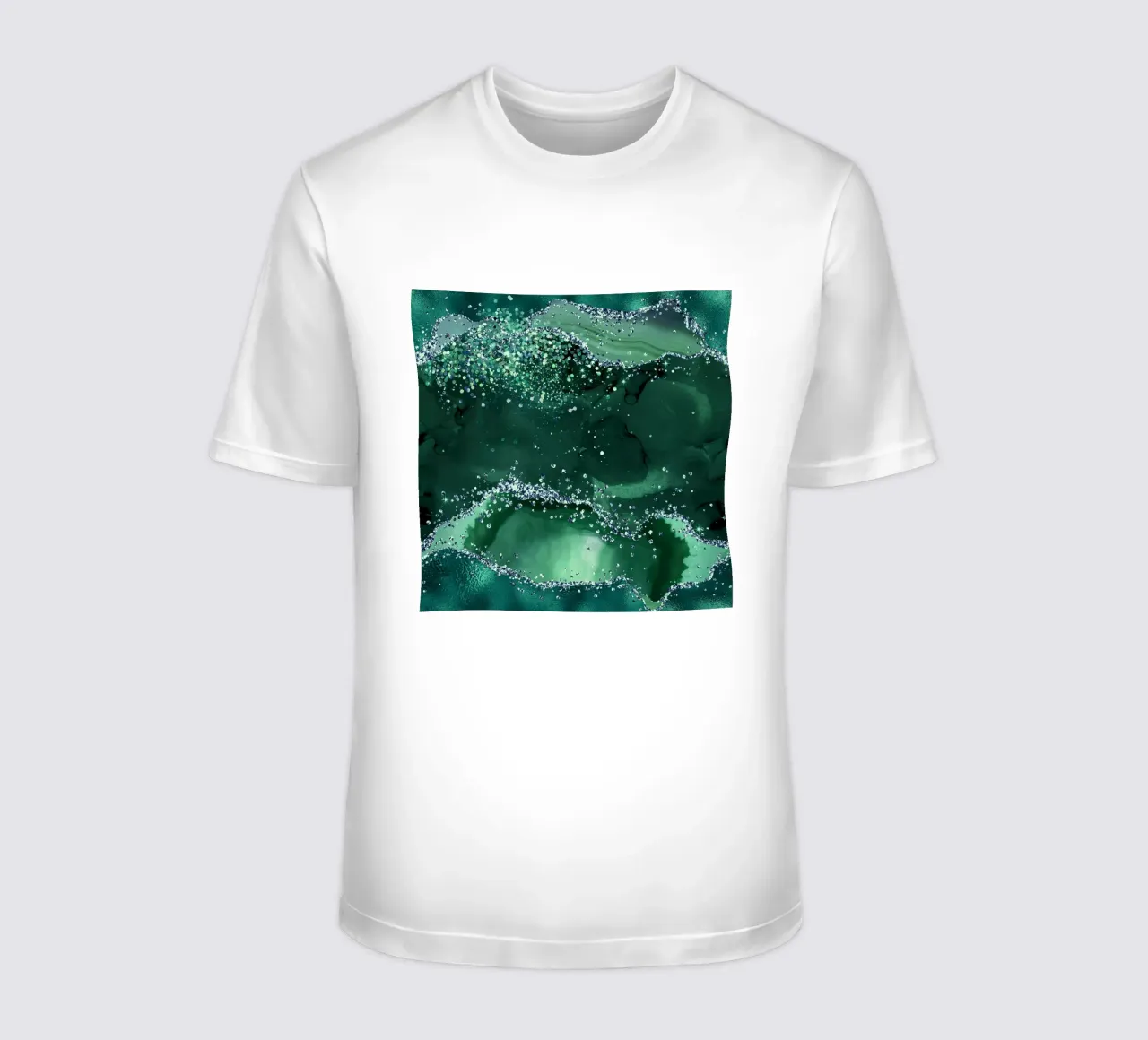 Smaragd-Glitzer-Achat Textur 04 T-Shirt von Gemstone Textures