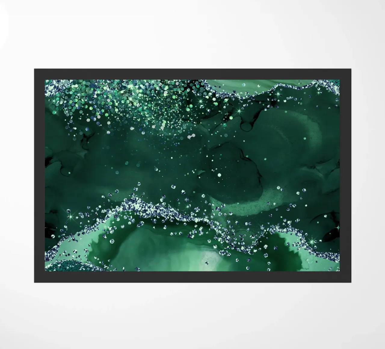Emerald Glitter Agate Texture 04 doormat by Gemstone Textures