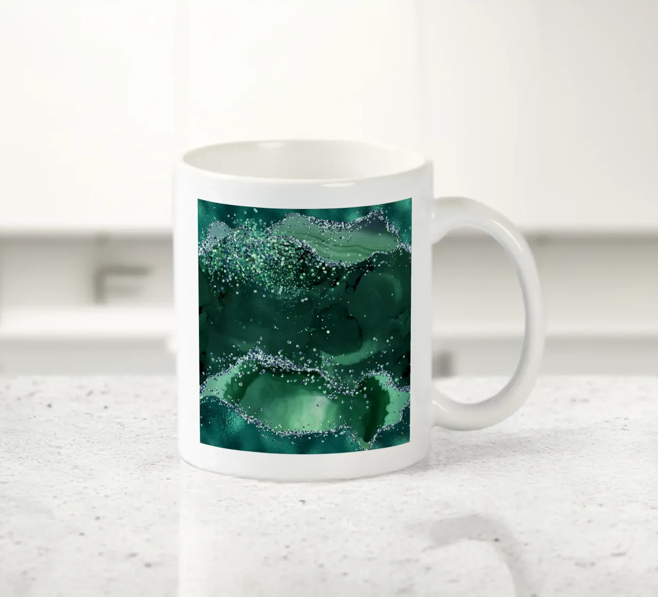 Smaragdgroen Agaat Textuur 04 keramische mok van Gemstone Textures