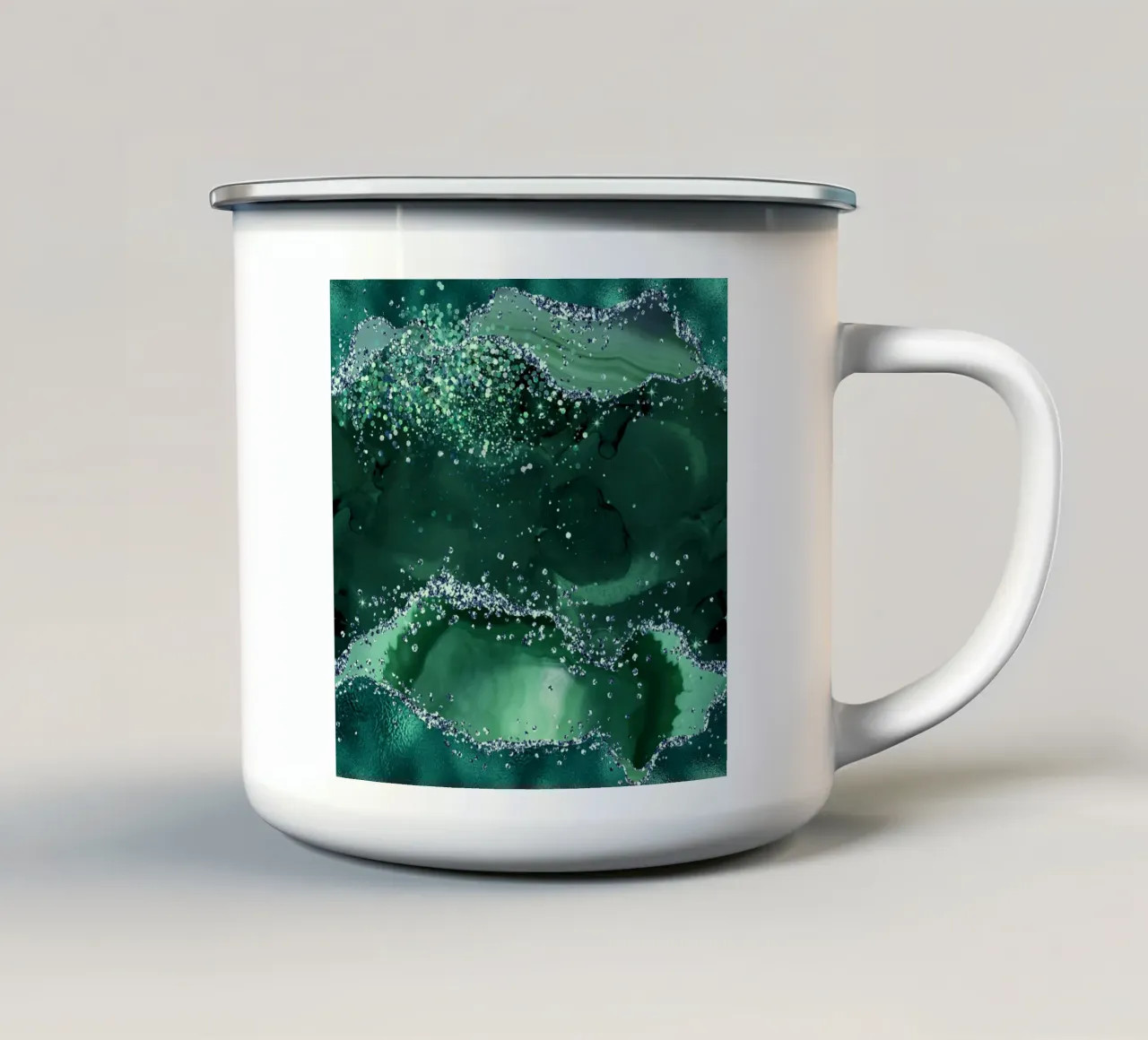 Texture Agata Glitterata Smeraldo 04 tazza in smalto da Gemstone Textures