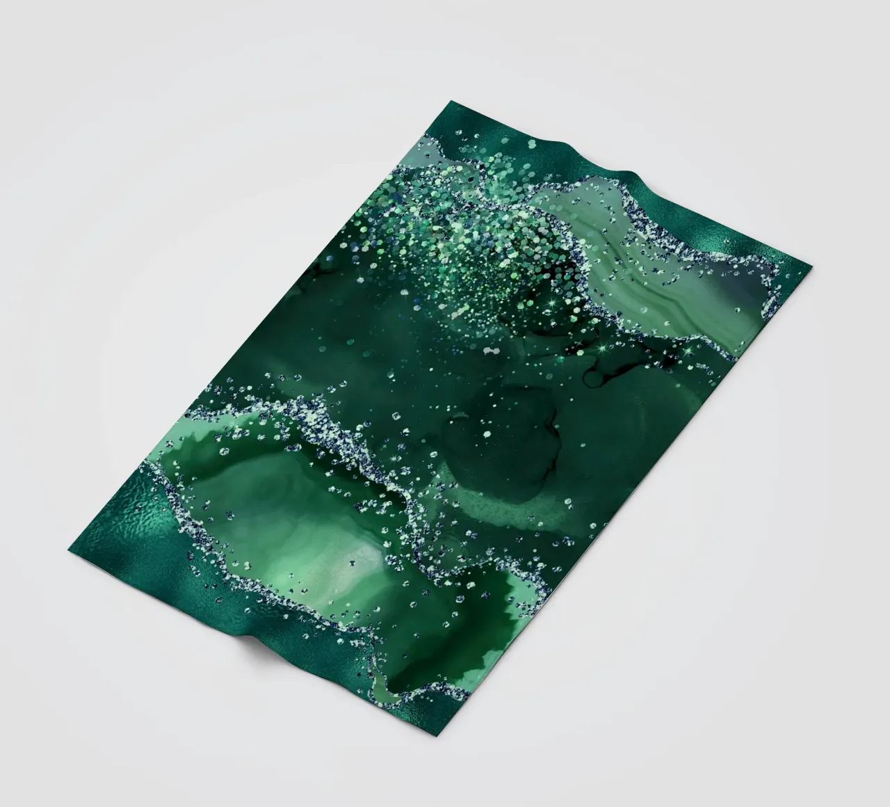 Smaragd-Glitzer-Achat Textur 04 Fleecedecke von Gemstone Textures