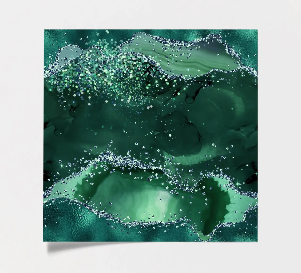 Smaragd-Glitzer-Achat Textur 04 Stickerbogen von Gemstone Textures