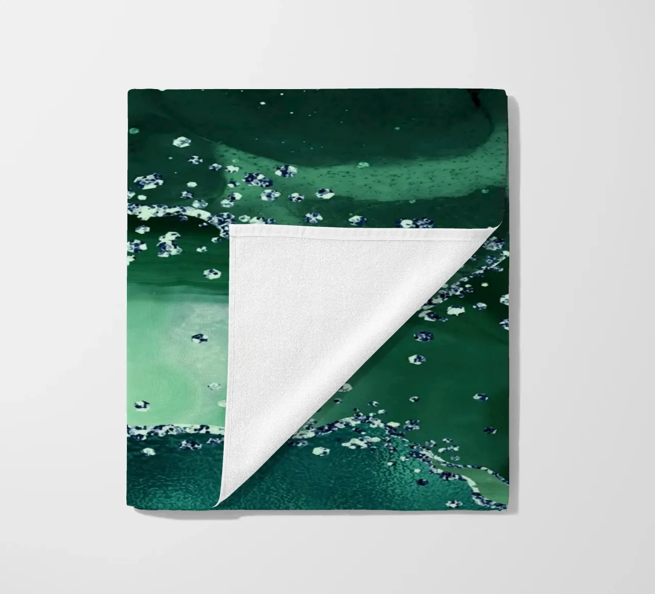 Emerald Glitter Agate Texture 04 beach towel by Gemstone Textures