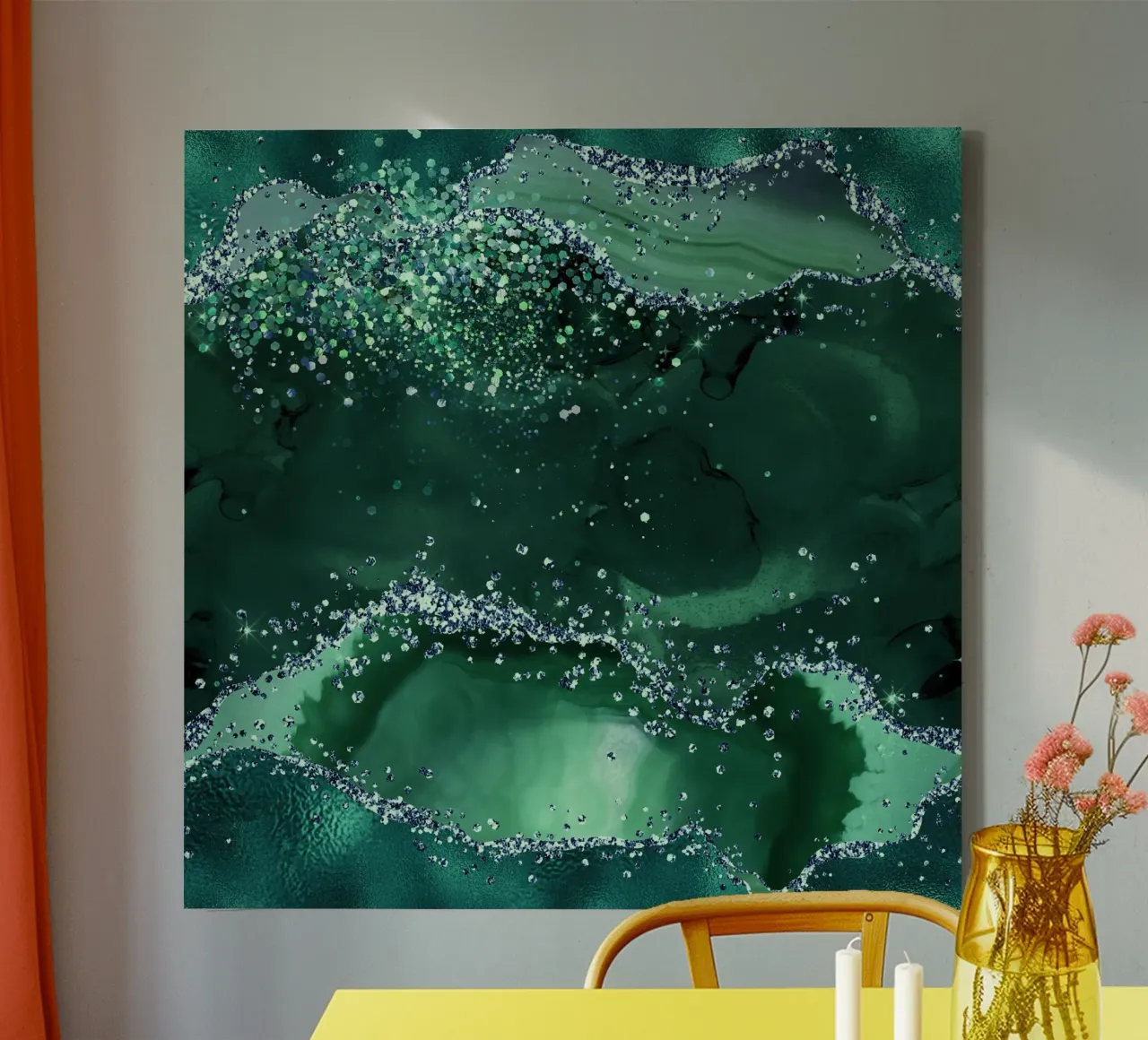 Smaragdgroen Agaat Textuur 04 canvas van Gemstone Textures