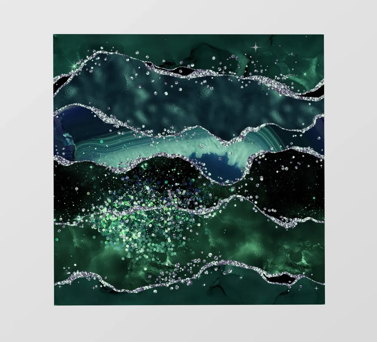 Smaragd-Glitzer-Achat Textur 05 PVC Plane von Gemstone Textures