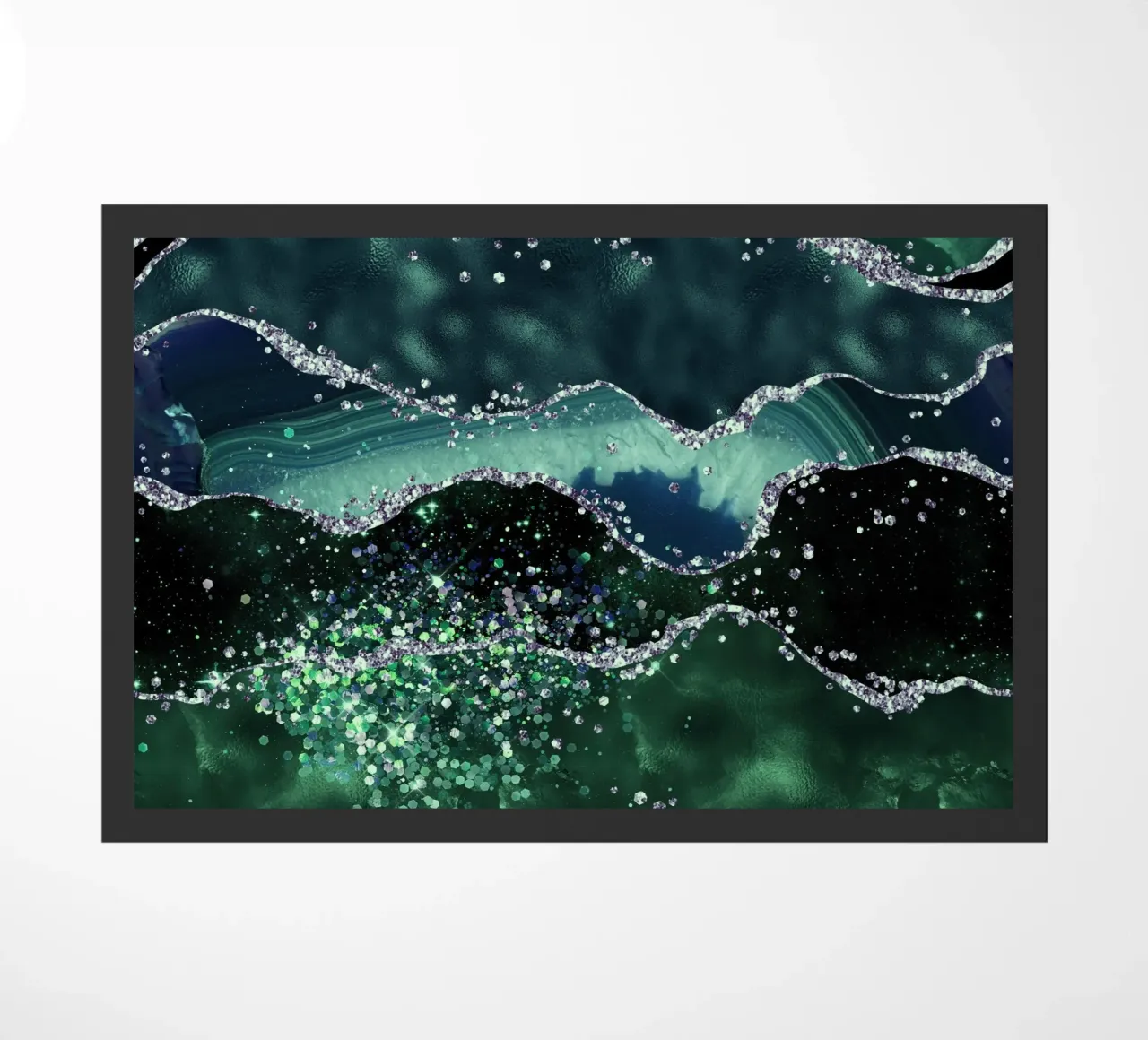 Emerald Glitter Agate Texture 05 doormat by Gemstone Textures