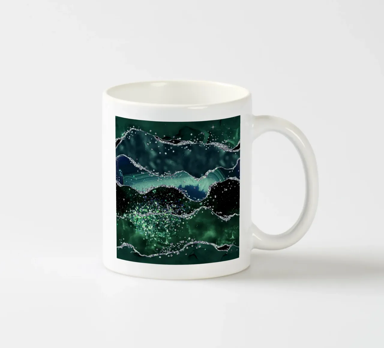Texture Agata Glitterata Smeraldo 05 tazza in ceramica da Gemstone Textures