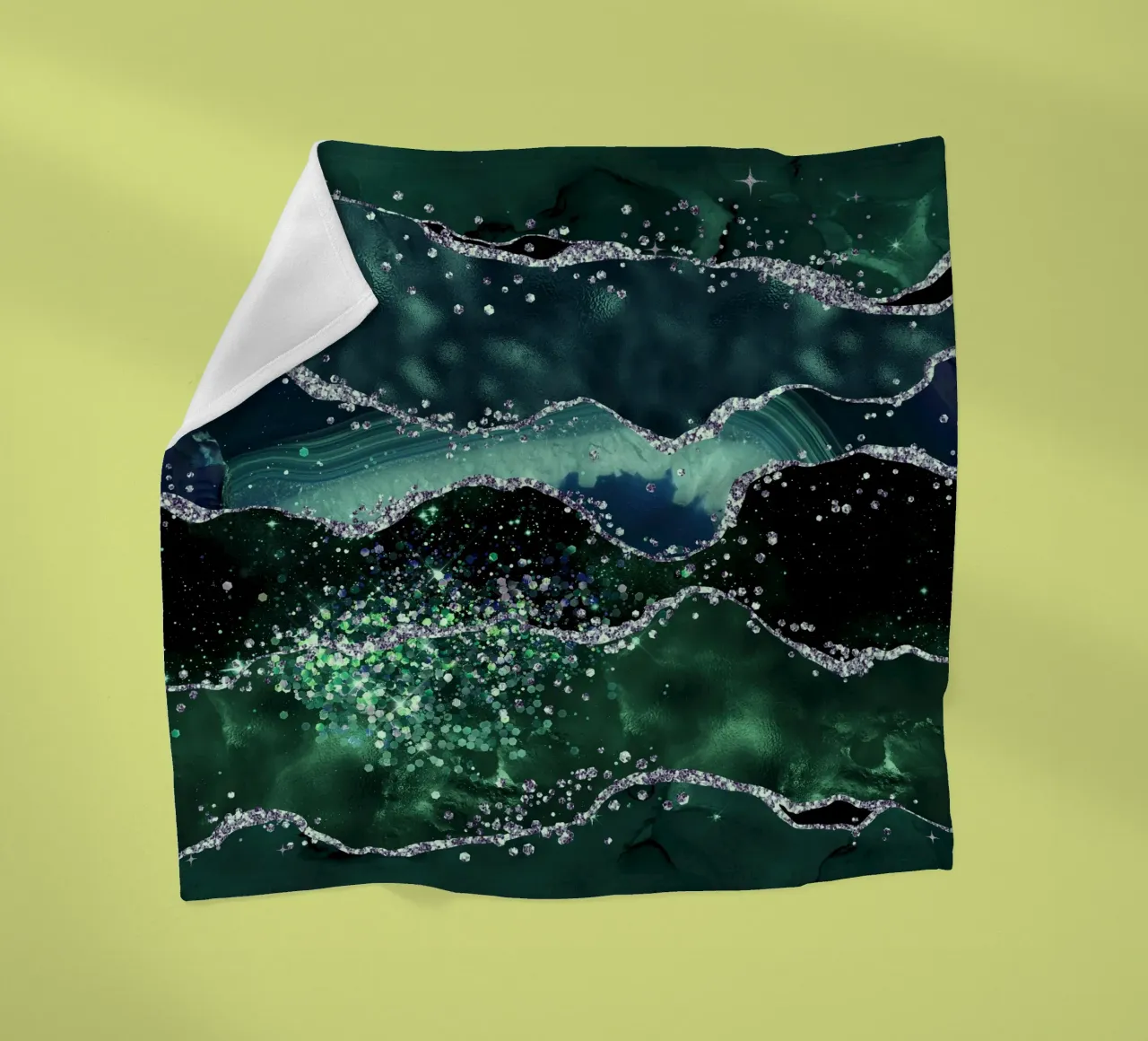Smaragd-Glitzer-Achat Textur 05 Fleecedecke von Gemstone Textures