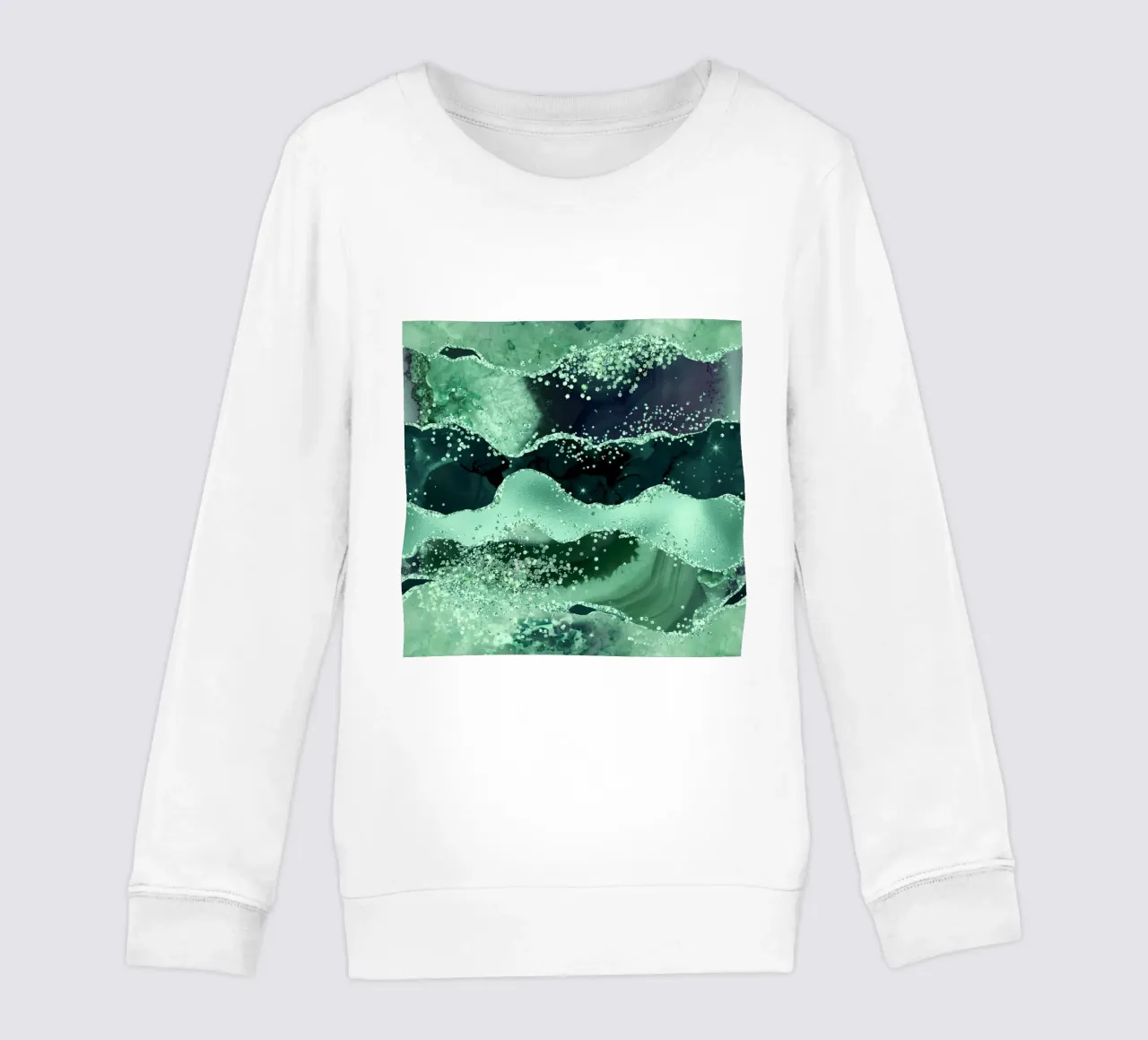 Smaragd-Glitzer-Achat Textur 06 Kinder Sweatshirt von Gemstone Textures