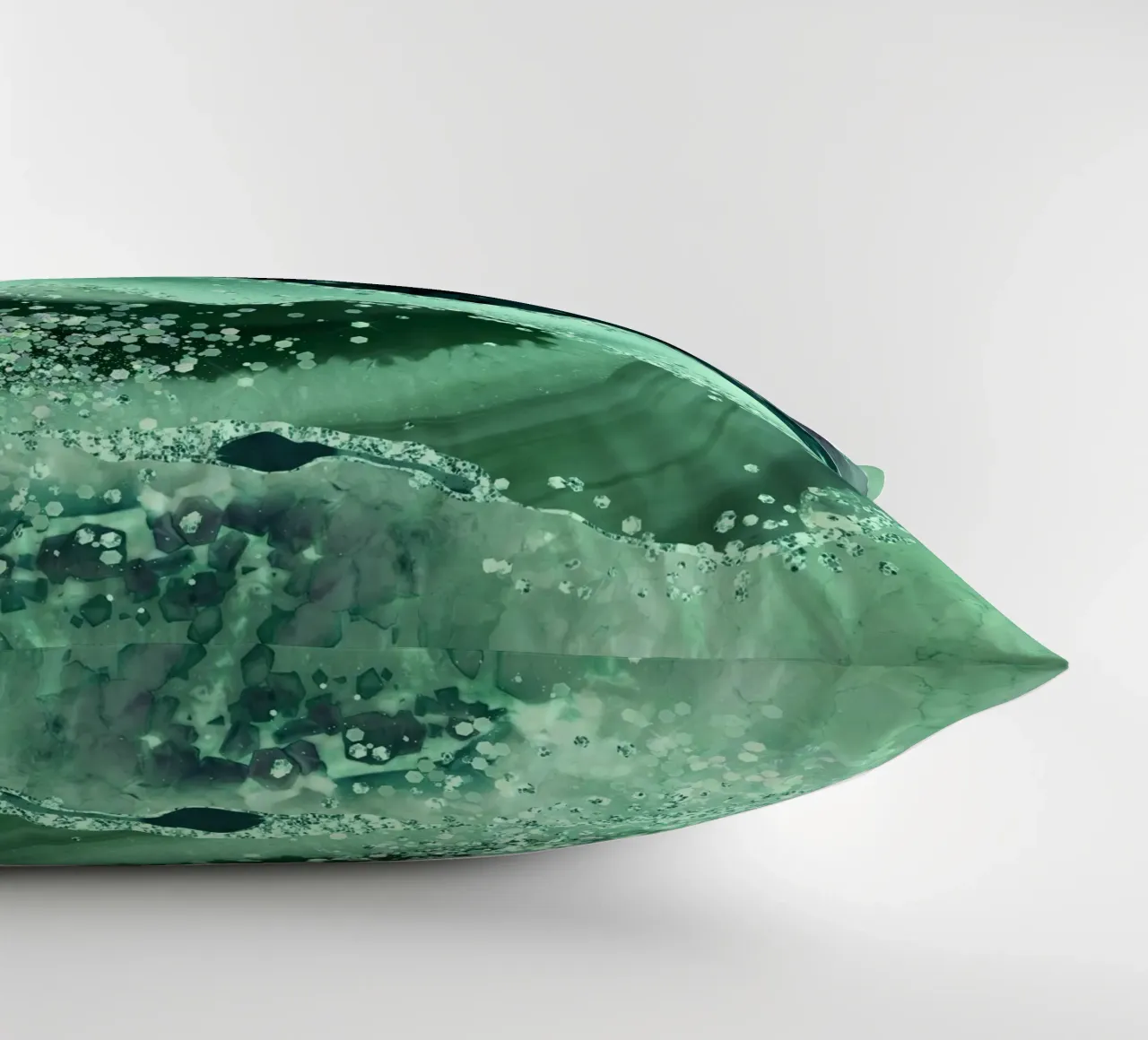 Emerald Glitter Agate Texture 06 decorative cushion by Gemstone Textures