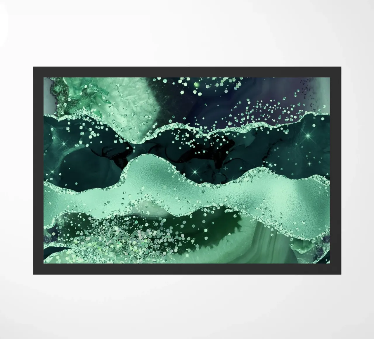 Smaragd-Glitzer-Achat Textur 06 Fußmatte von Gemstone Textures