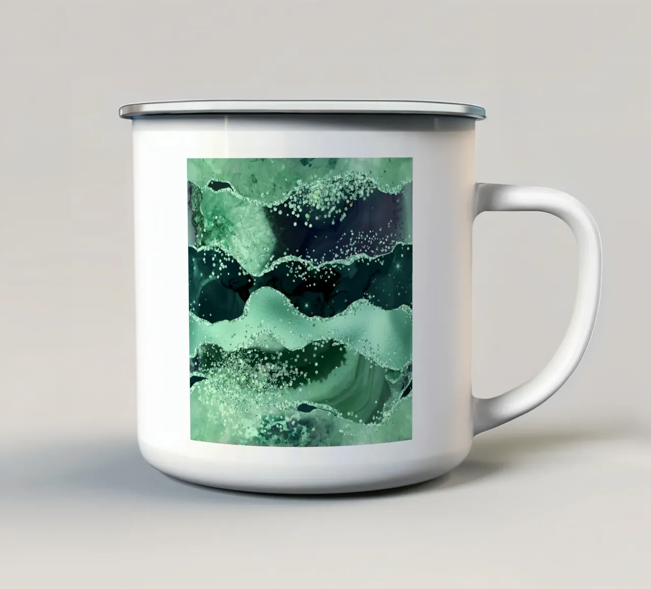 Texture Agata Glitterata Smeraldo 06 tazza in smalto da Gemstone Textures