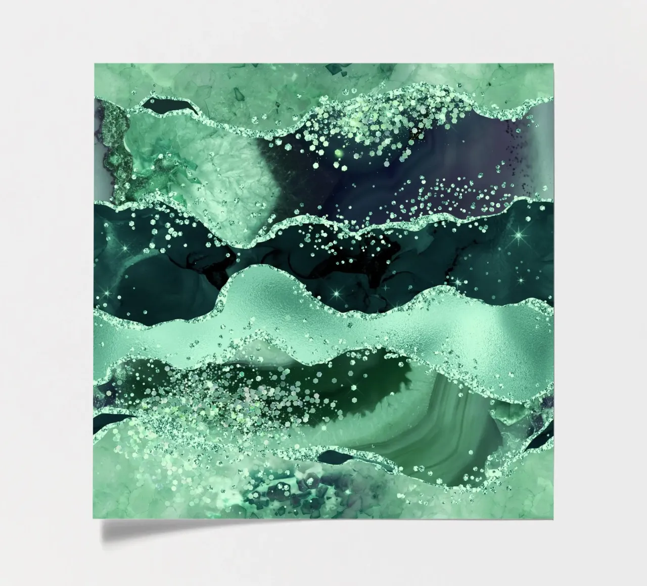 Smaragd-Glitzer-Achat Textur 06 Stickerbogen von Gemstone Textures