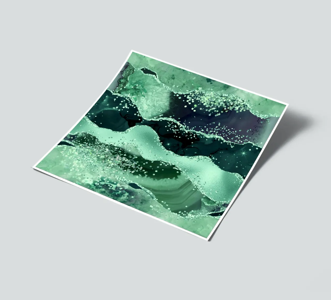 Smaragd-Glitzer-Achat Textur 06 Stickerbogen von Gemstone Textures