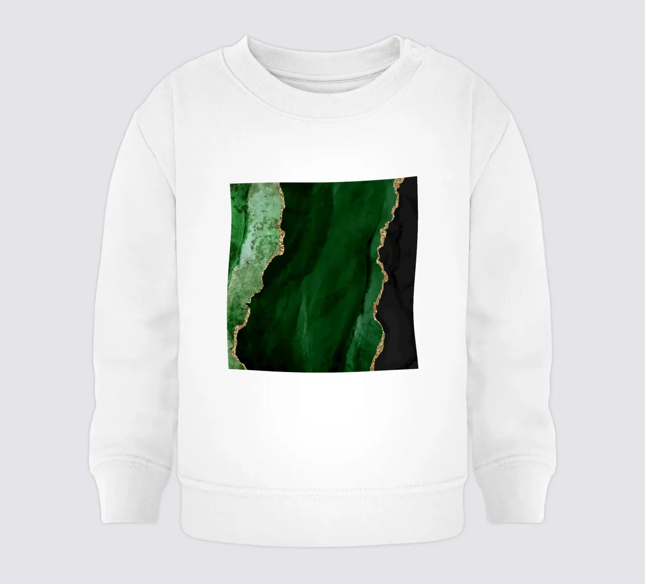 Texture Agata verde e oro 01 felpa neonato da Gemstone Textures