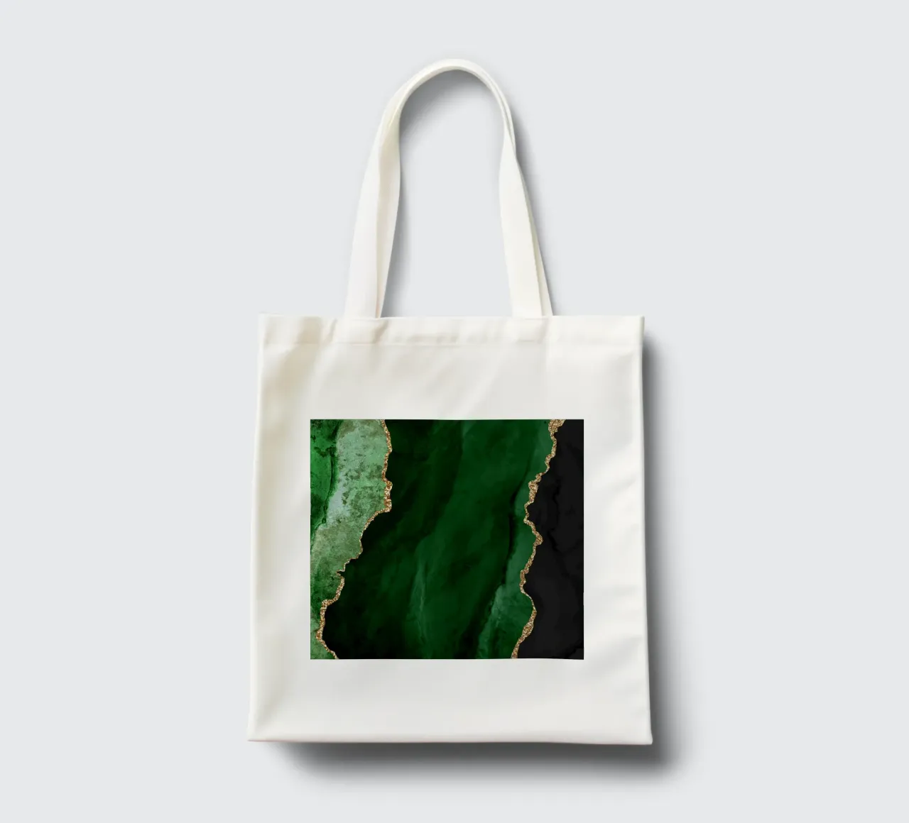 Green & Gold Agate Texture 01 tote bag by Gemstone Textures