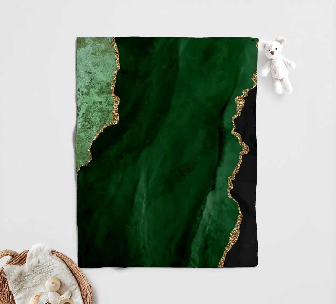 Texture Agata verde e oro 01 coperta in pile da Gemstone Textures