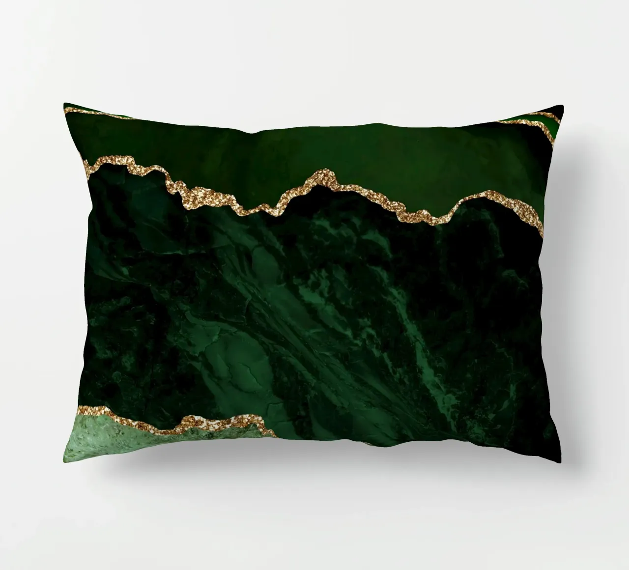 Grün & Gold Achat Struktur 02 Kissen von Gemstone Textures