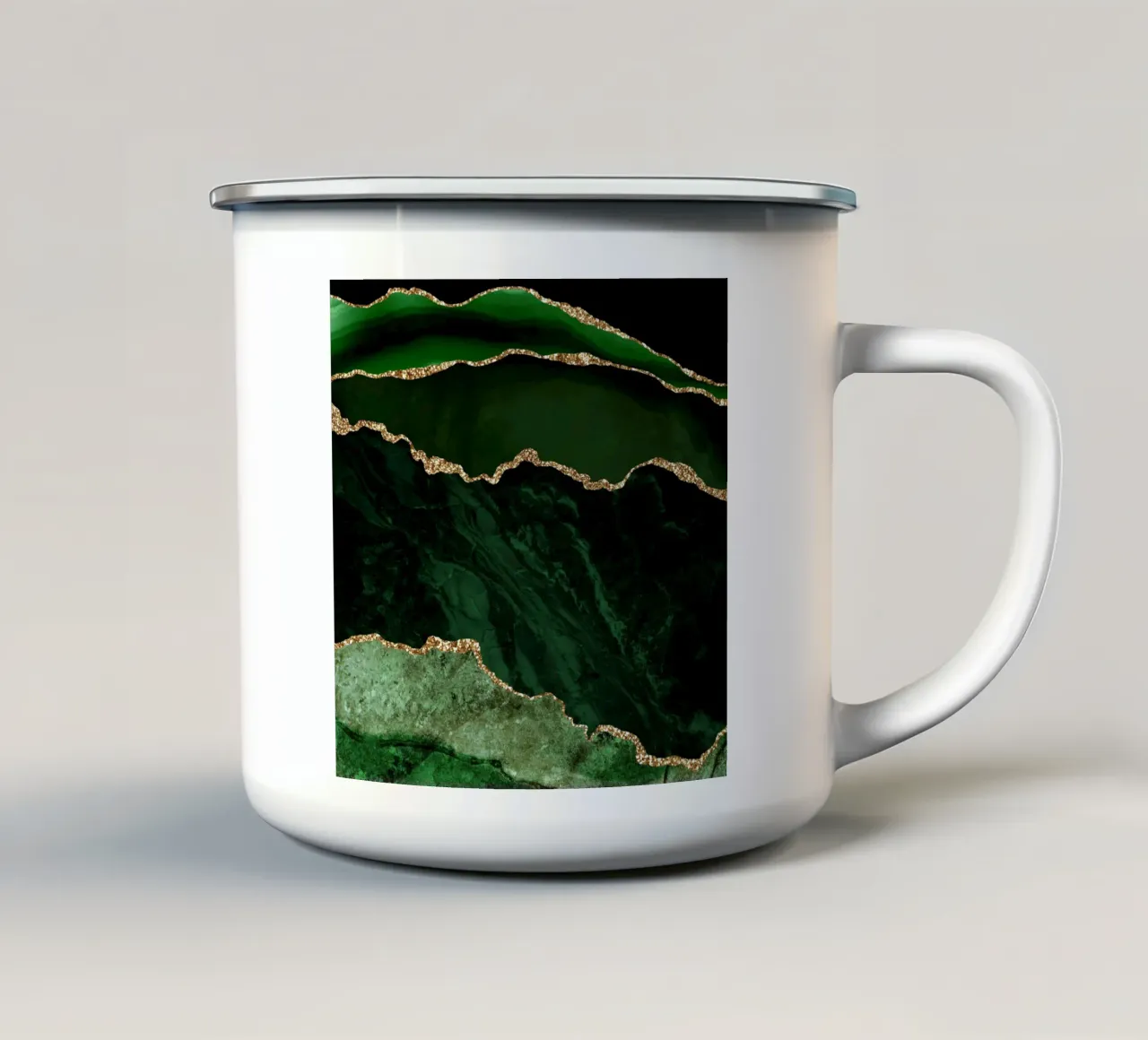 Texture Agata verde e oro 02 tazza in smalto da Gemstone Textures