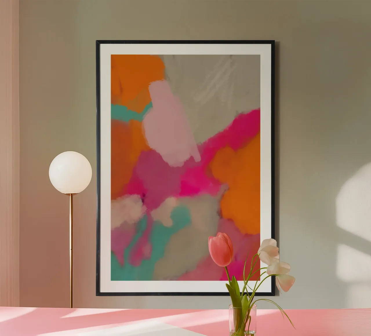 Colorful soft Silk poster con telaio in legno da Hej Ibiza by Ute Arnold