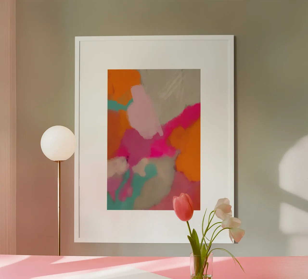 Colorful soft Silk poster con telaio in legno da Hej Ibiza by Ute Arnold