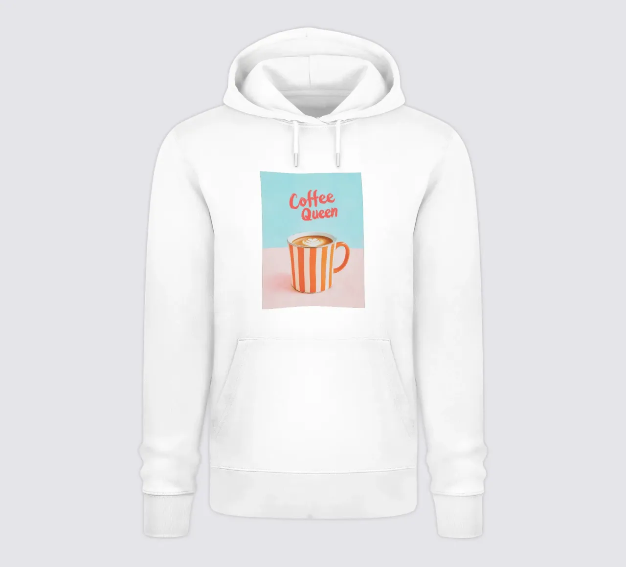 Café amor con taza a rayas sudadera con capucha de Carinaprint