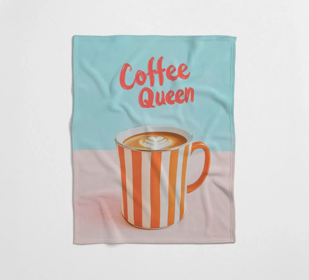 Caffè dell'amore con tazza a righe coperta in pile da Carinaprint