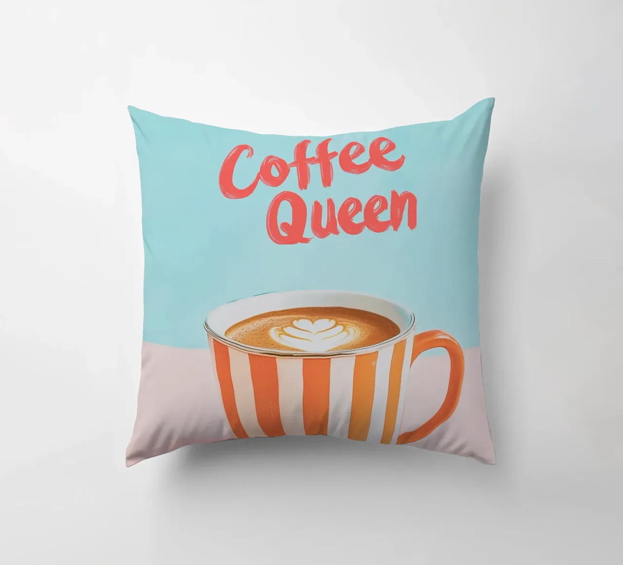 Caffè dell'amore con tazza a righe cuscino da Carinaprint