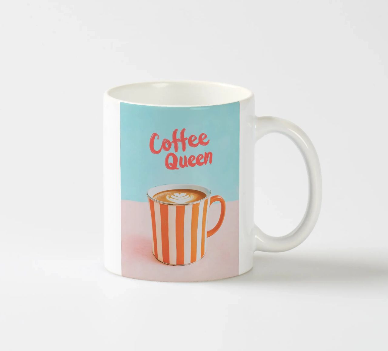 Kaffee Liebe mit Streifentasse Keramik Tasse von Carinaprint