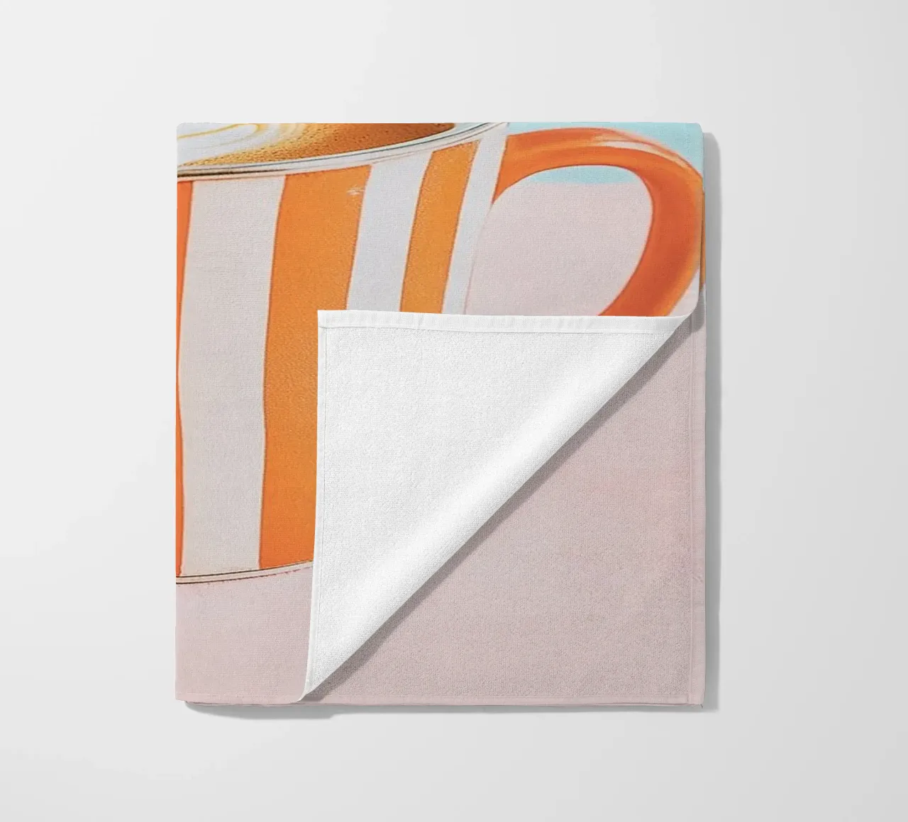 Caffè dell'amore con tazza a righe telo mare da Carinaprint