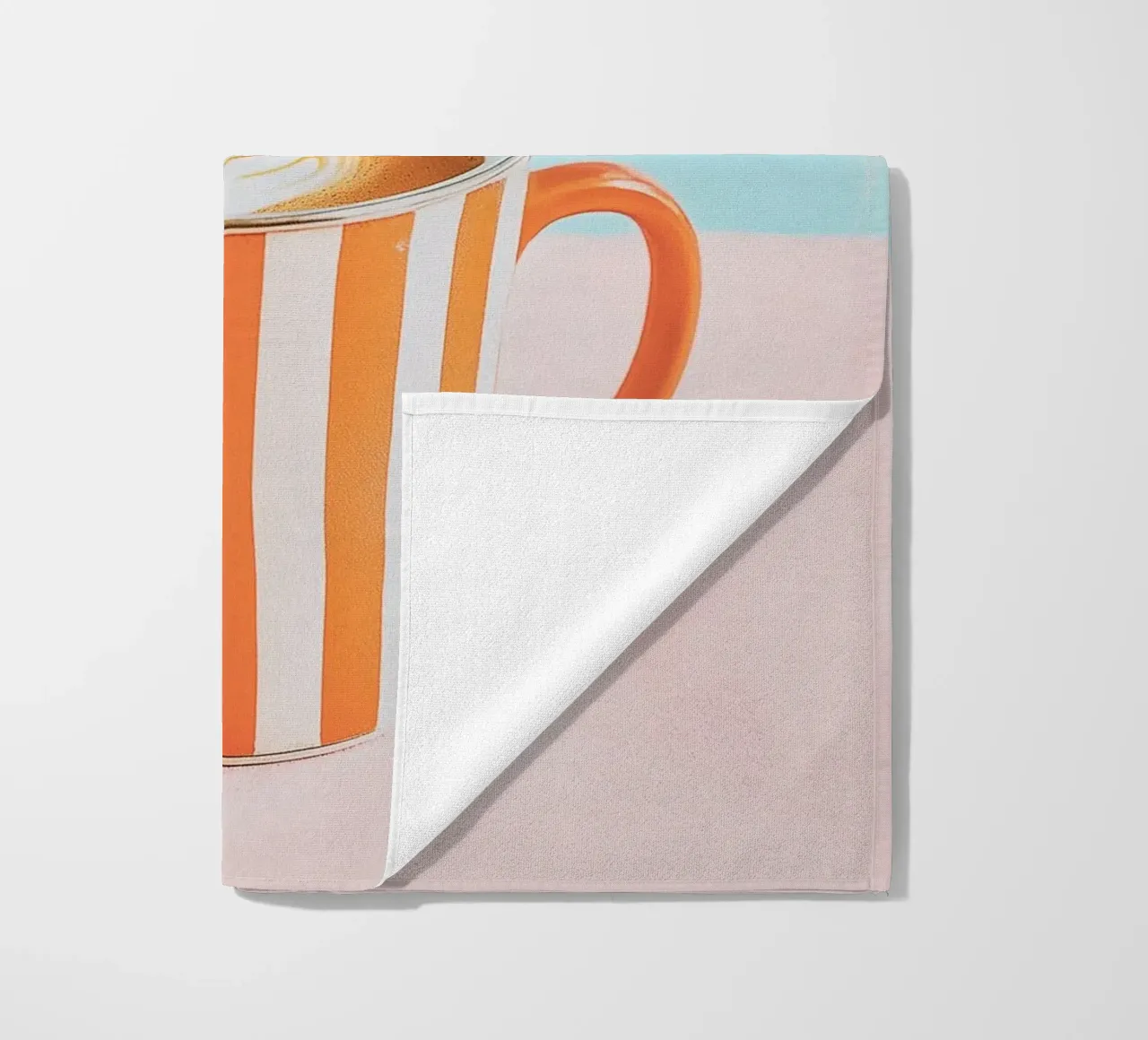 Caffè dell'amore con tazza a righe telo mare da Carinaprint