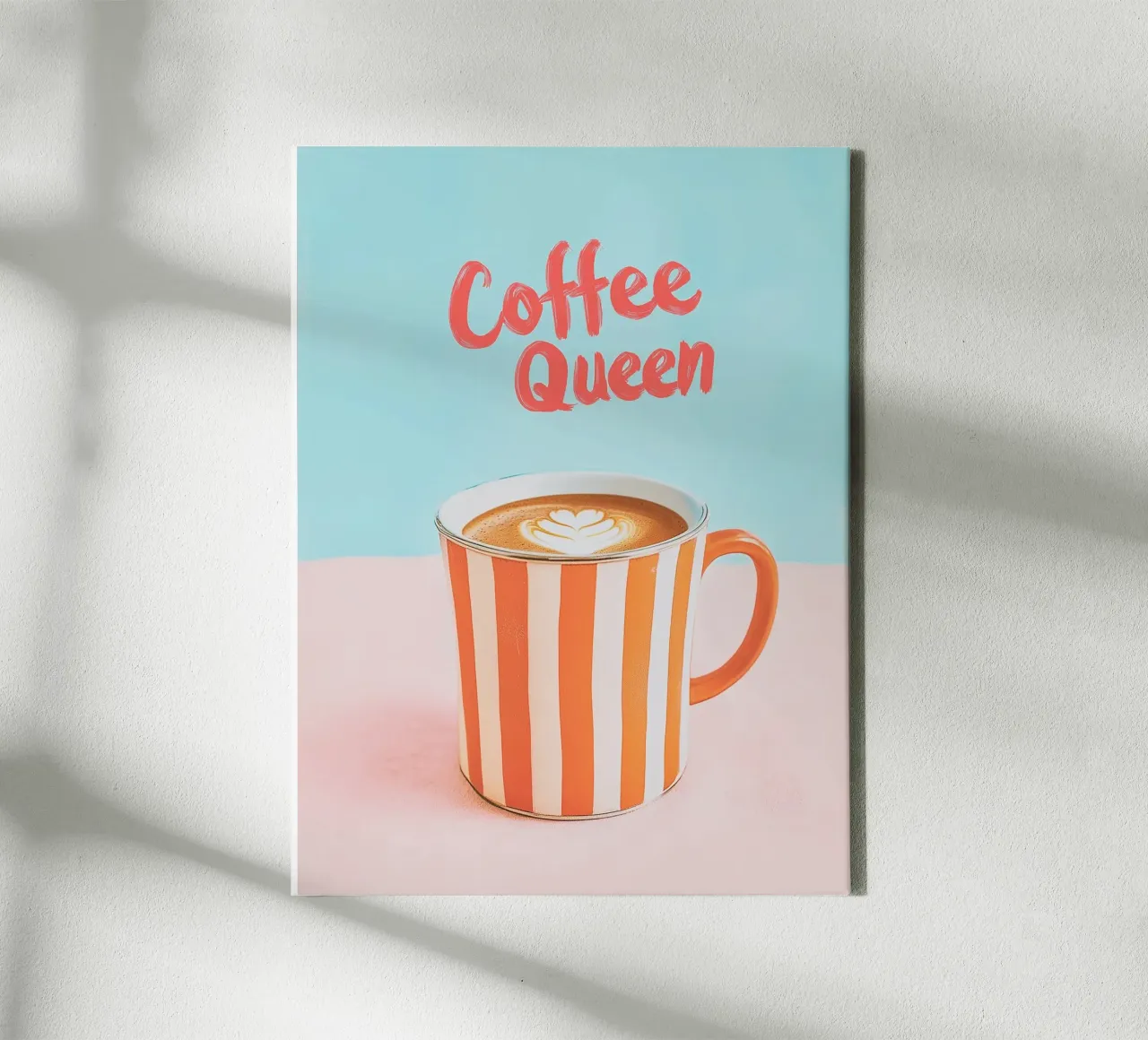 Caffè dell'amore con tazza a righe tela con Cornice a cassetta da Carinaprint