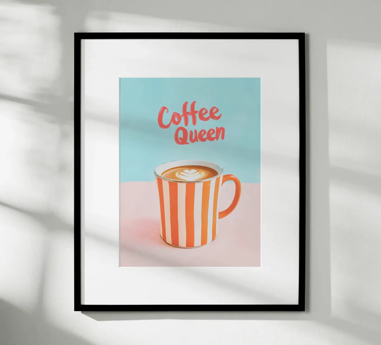Caffè dell'amore con tazza a righe carta hahnemühle da Carinaprint
