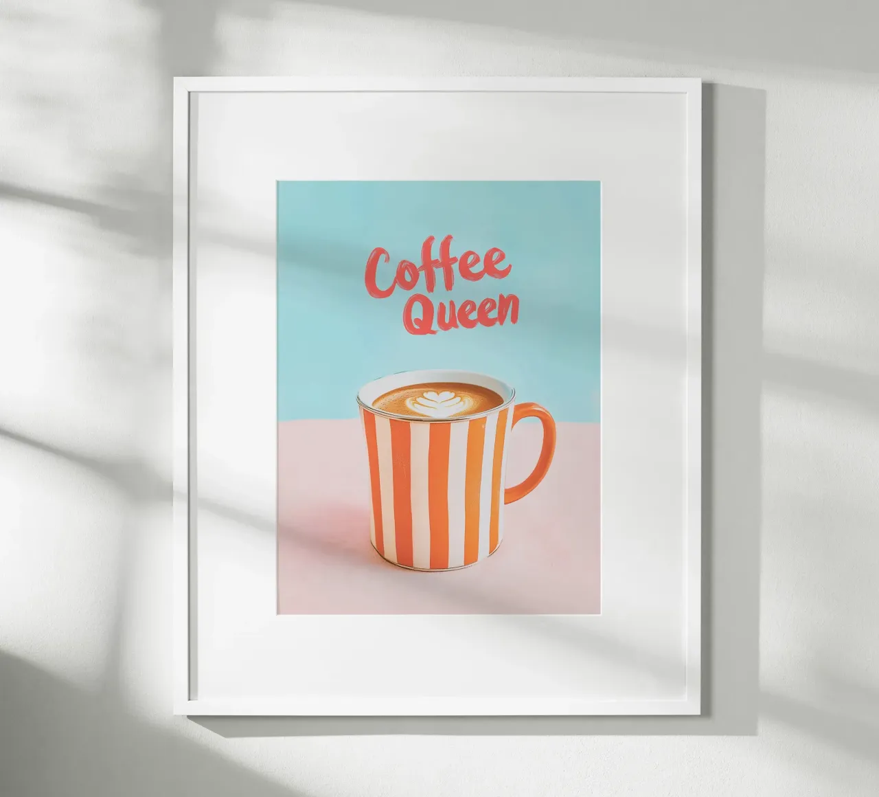 Caffè dell'amore con tazza a righe carta hahnemühle da Carinaprint