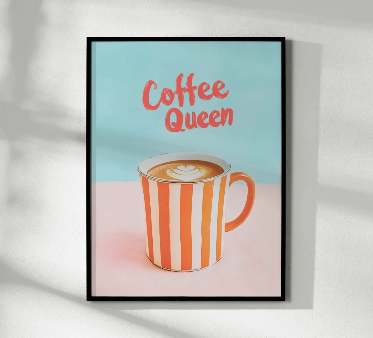 Caffè dell'amore con tazza a righe carta hahnemühle da Carinaprint