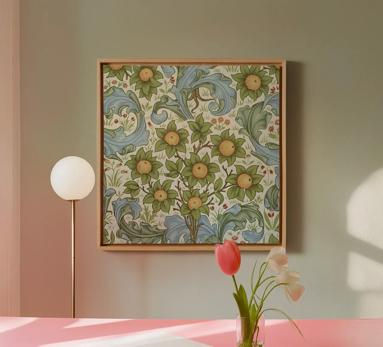 William Morris Bloemsierkunst canvas met Baklijst van William Store