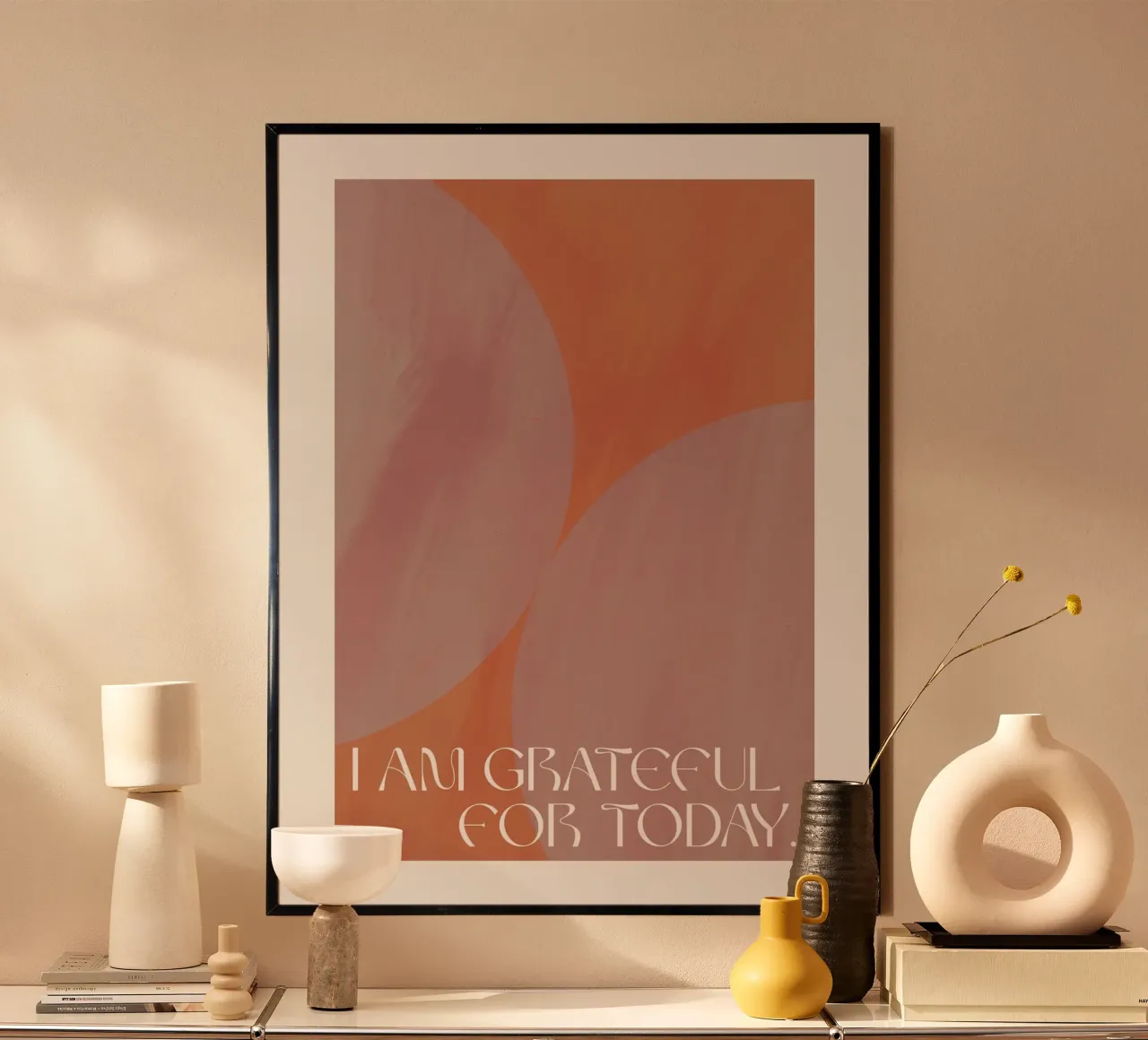 Golden Mantras No 32 poster con telaio in legno da treechild