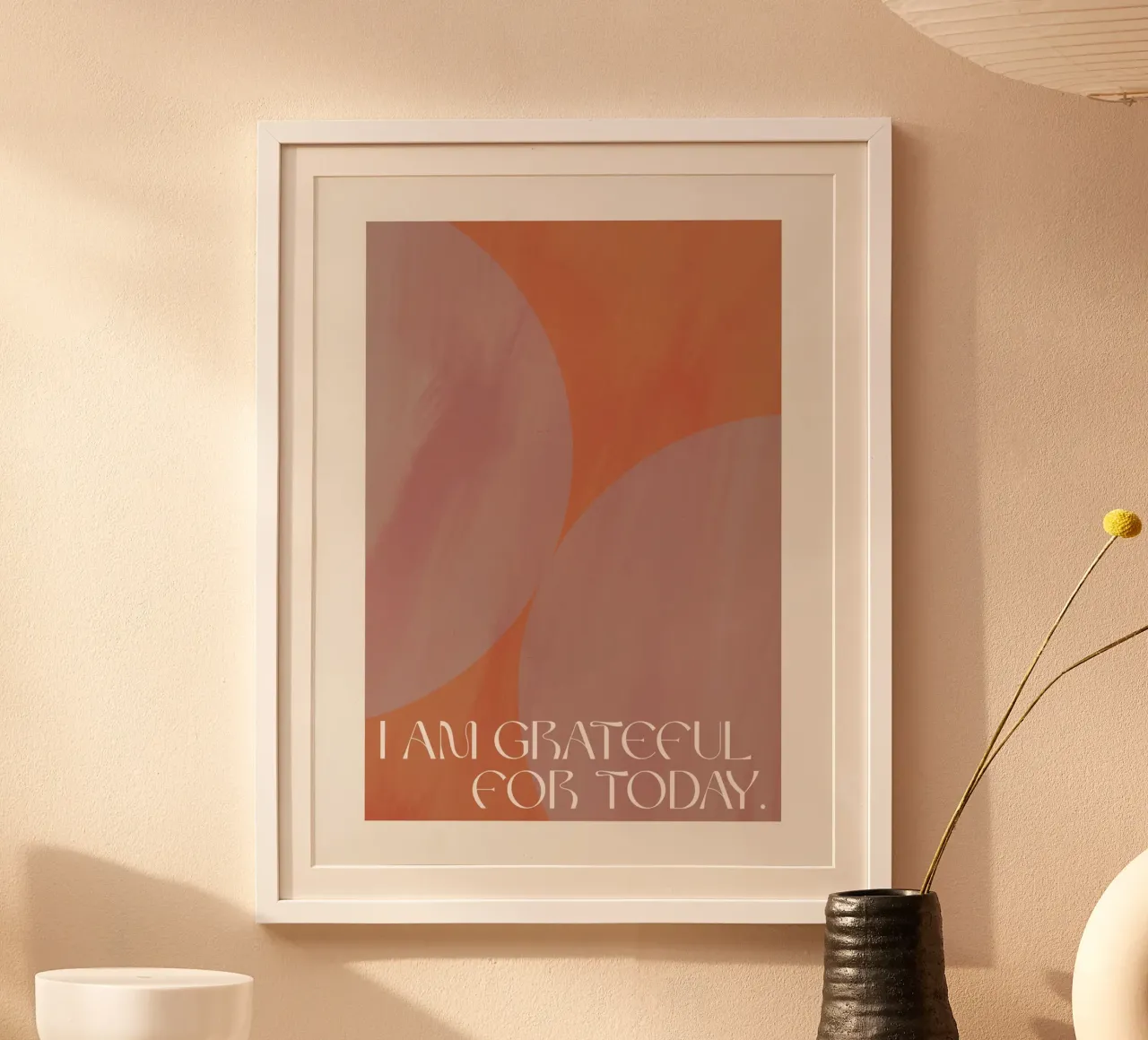 Golden Mantras No 32 poster con telaio in legno da treechild